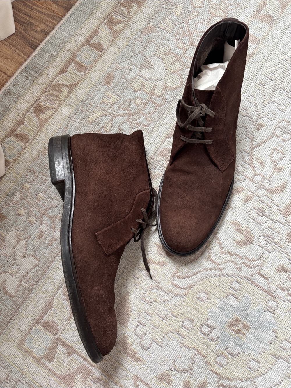 Vince Men’s Brown Suede Desert Chukka Boots Size 45 (US 12) Lace-Up